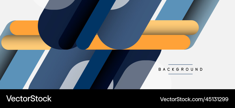 Overlapping round shapes and lines background vector image