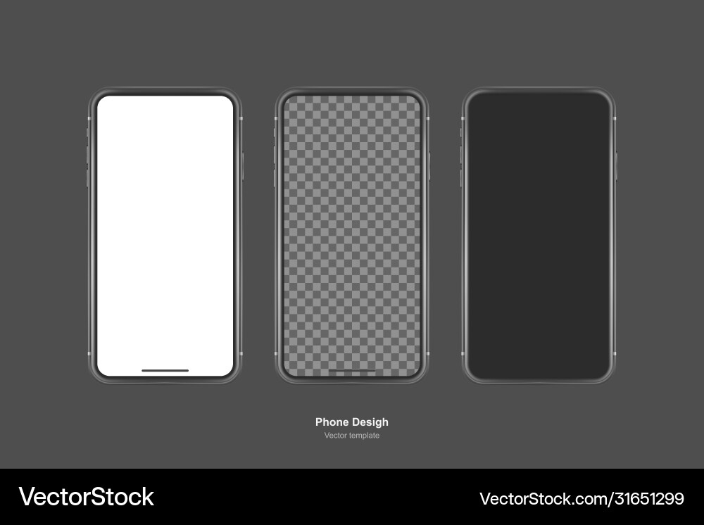 Phone realistic template mock up with empty Phone realistic template mock up with empty vector image