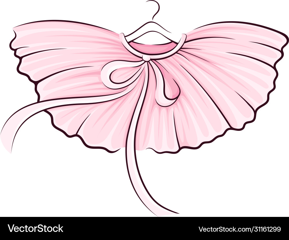 Pink tutu skirt with corrugated edges on hanger Pink tutu skirt with corrugated edges on hanger vector image