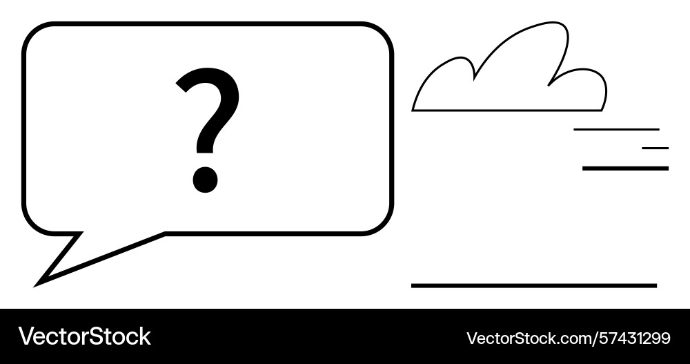 Question mark inside chat bubble with minimal Vector Image