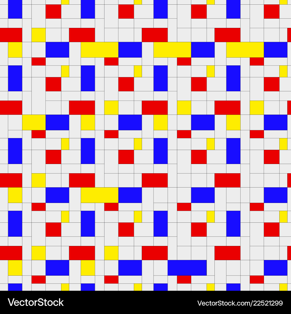 Seamless pattern colorful background in mondrian Seamless pattern colorful background in mondrian vector image