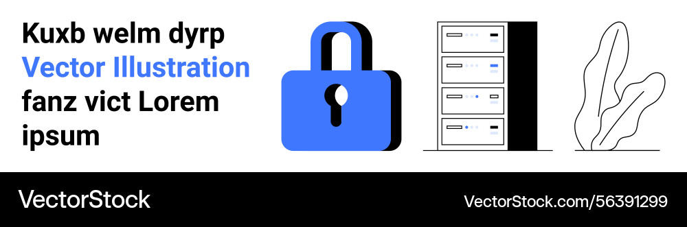 Secure data storage concept with lock server Secure data storage concept with lock server vector image