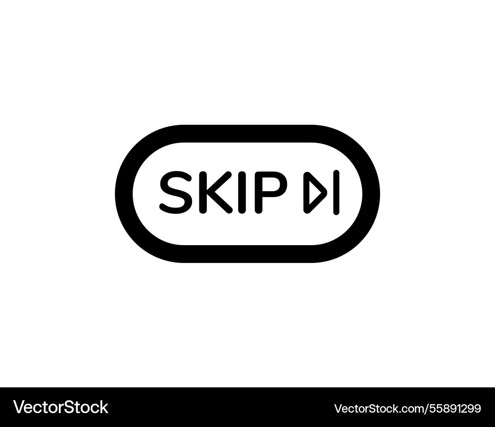 Skip button icon for interface design with forward Vector Image