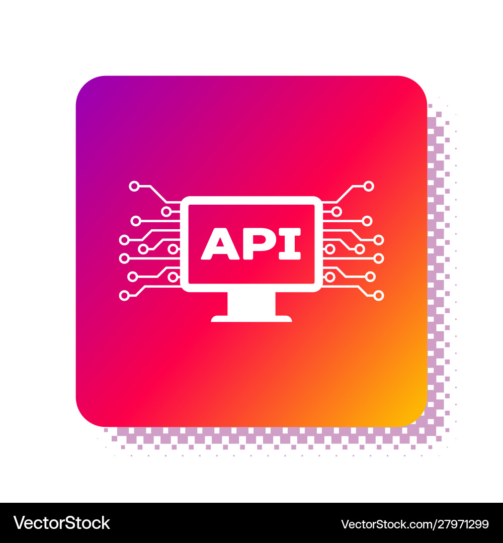 White computer api interface icon isolated White computer api interface icon isolated vector image
