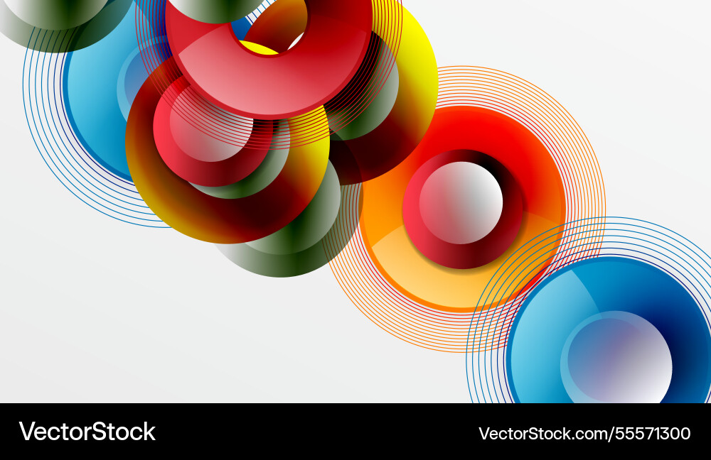 Abstract composition of overlapping circles Vector Image