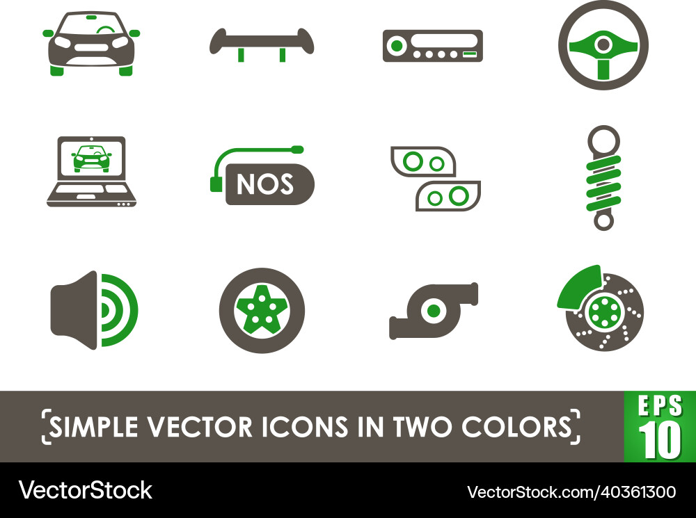 Auto tuning simple icons Vector Image