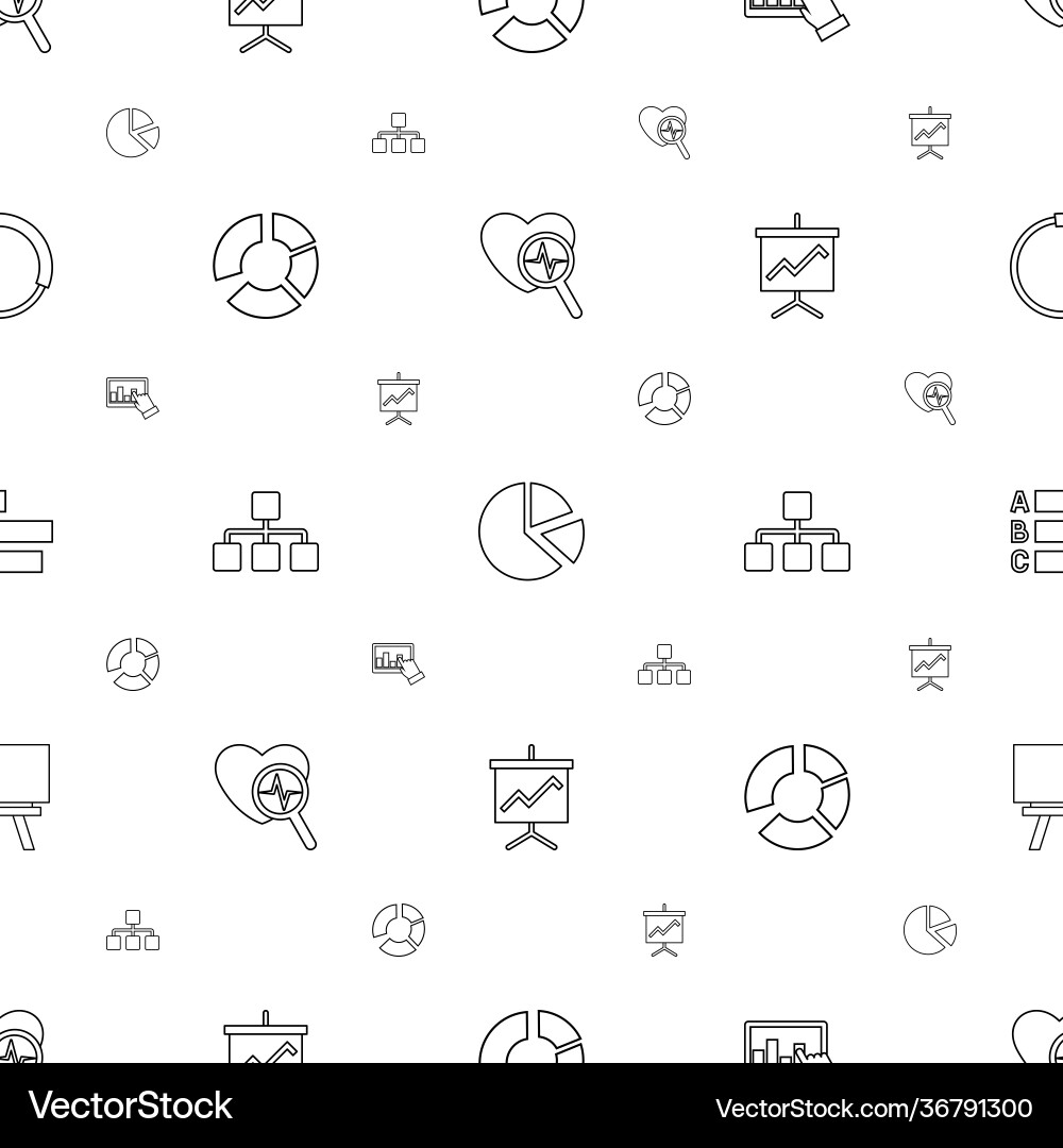 Chart icons pattern seamless white background vector image
