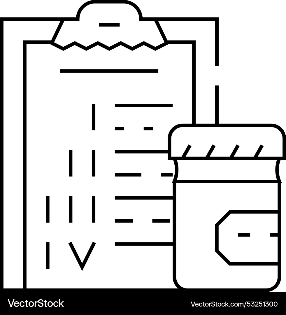Checklist with testing stages line icon vector image
