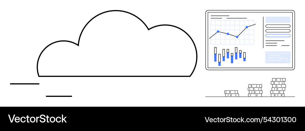 Cloud Computing mit Datenanalyse Cloud Computing mit Datenanalyse vektorbild