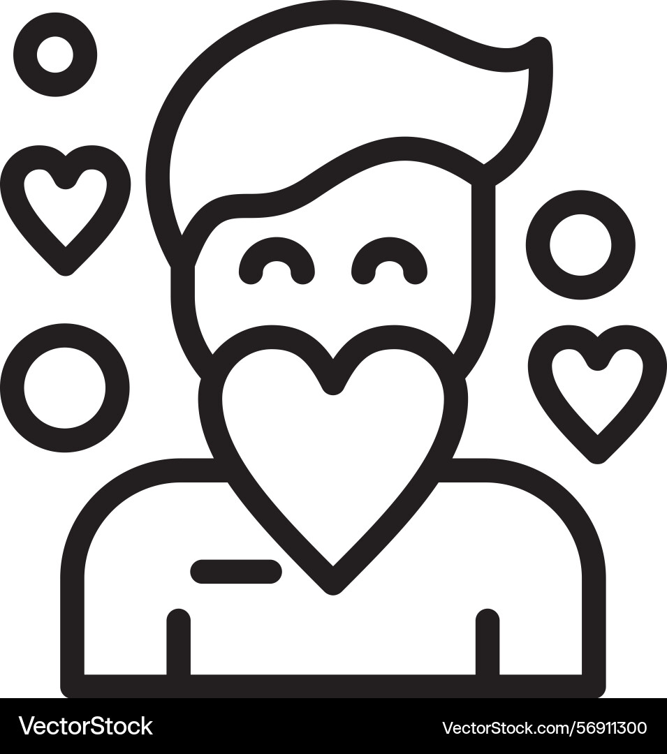 Compassion linear style icon design vector image
