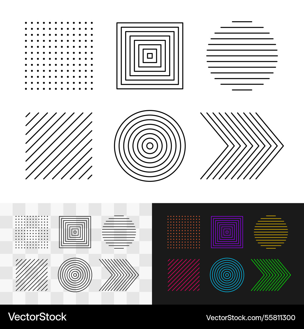 Decorative elements made from parallel thin lines Decorative elements made from parallel thin lines vector image