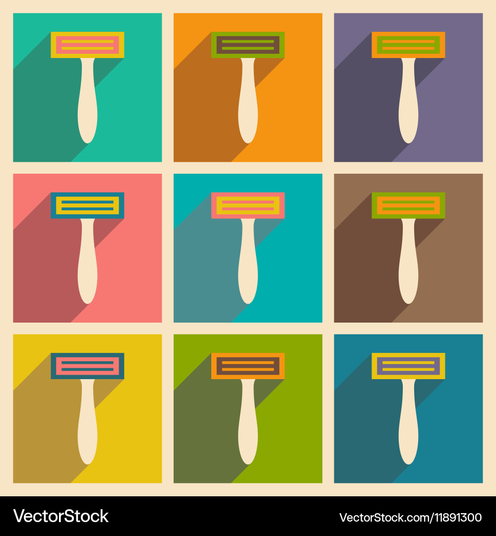 Flat with shadow concept and mobile application vector image