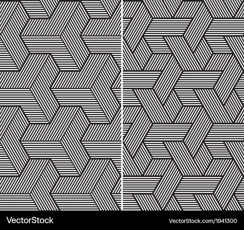 Geometric Stripe Patterns Vector Image