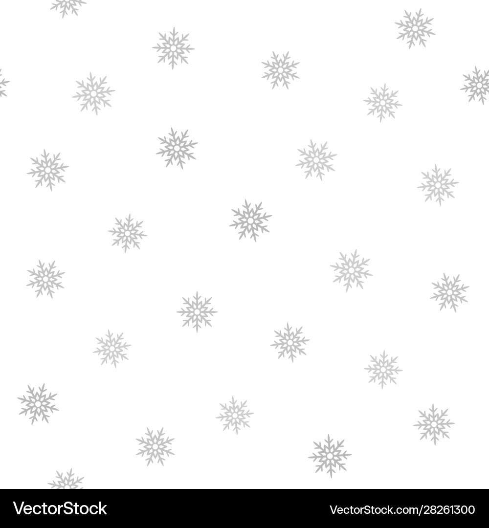 Gray snowflake pattern seamless background vector image