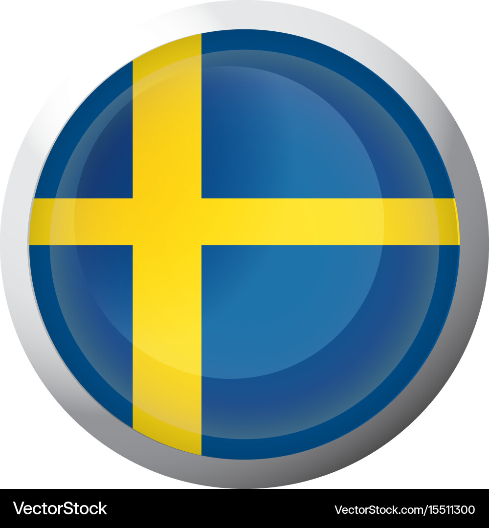Isolated flag of sweden vector image