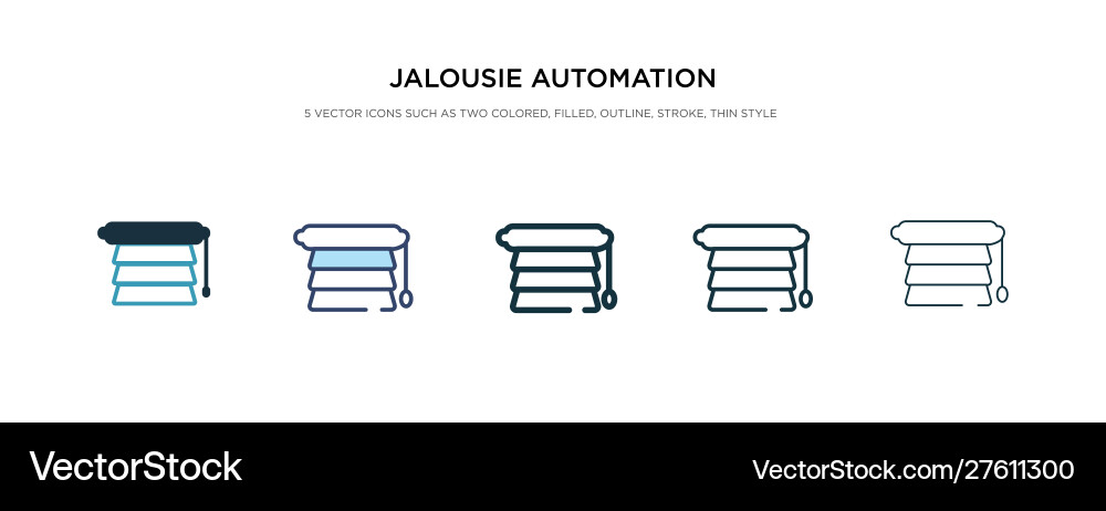 Jalousie automation icon in different style two vector image