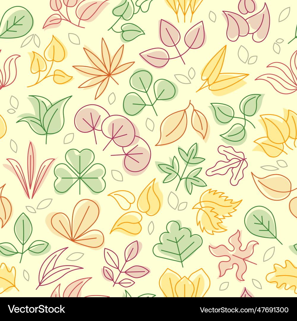 Leaf pattern seamless background with natural Leaf pattern seamless background with natural Vector Image