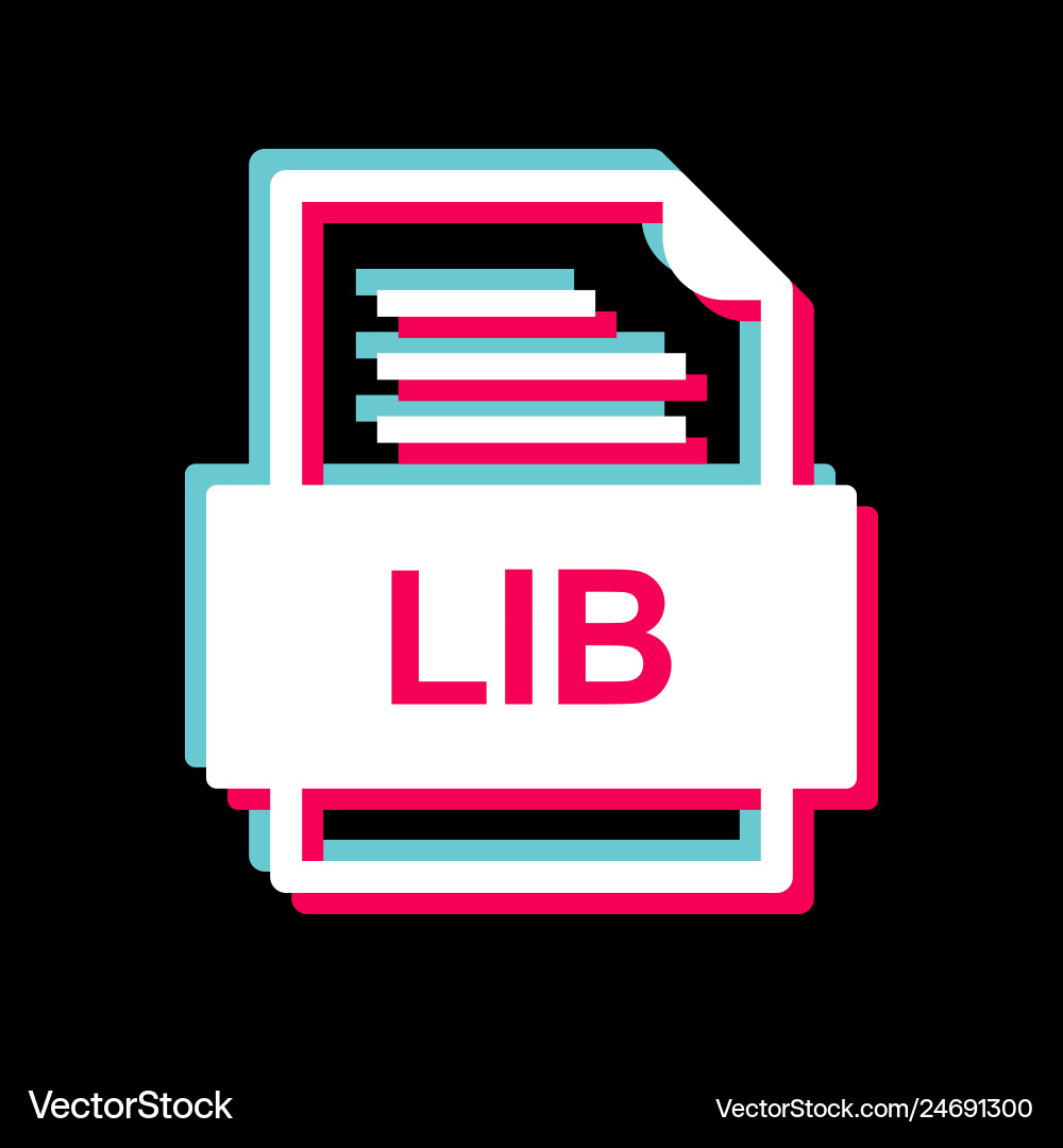 Lib file document icon vector image