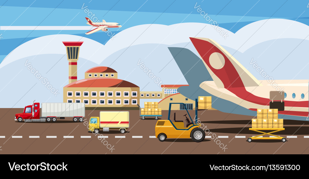 Logistische horizontale Banner Cartoon Stil Logistische horizontale Banner Cartoon Stil vektorbild