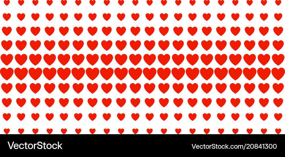 Love heart shape halftone array Vector Image