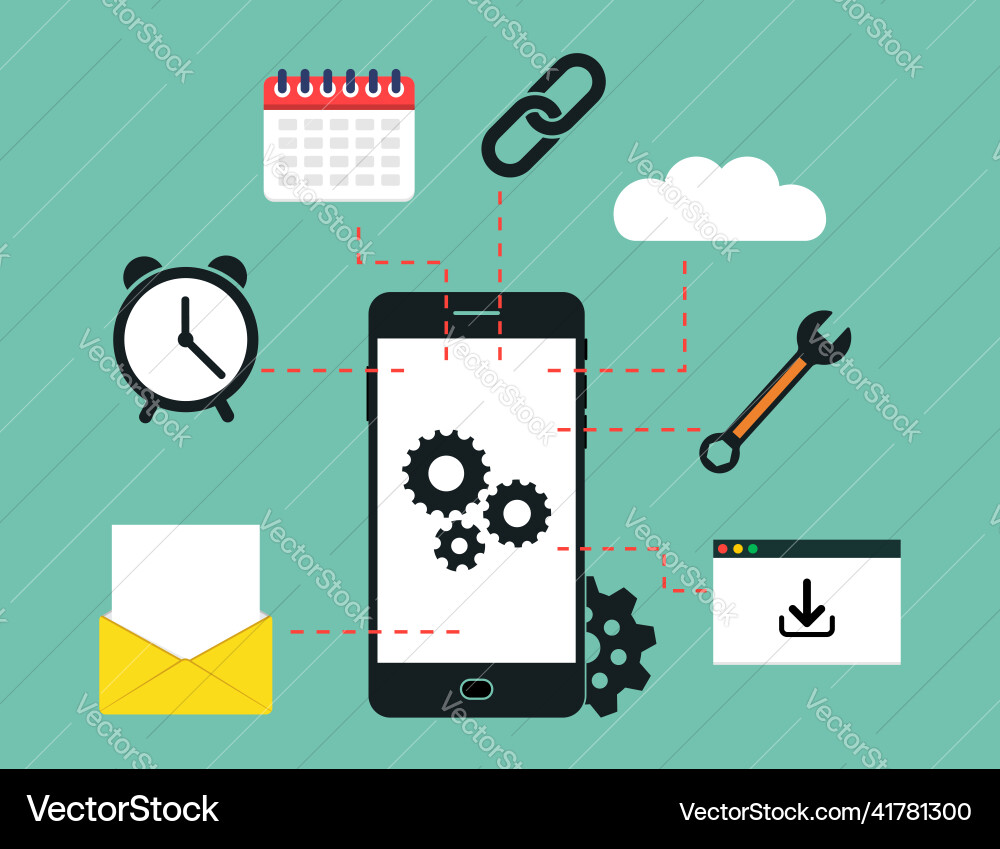 Mobile app developer icon for design Mobile app developer icon for design Vector Image