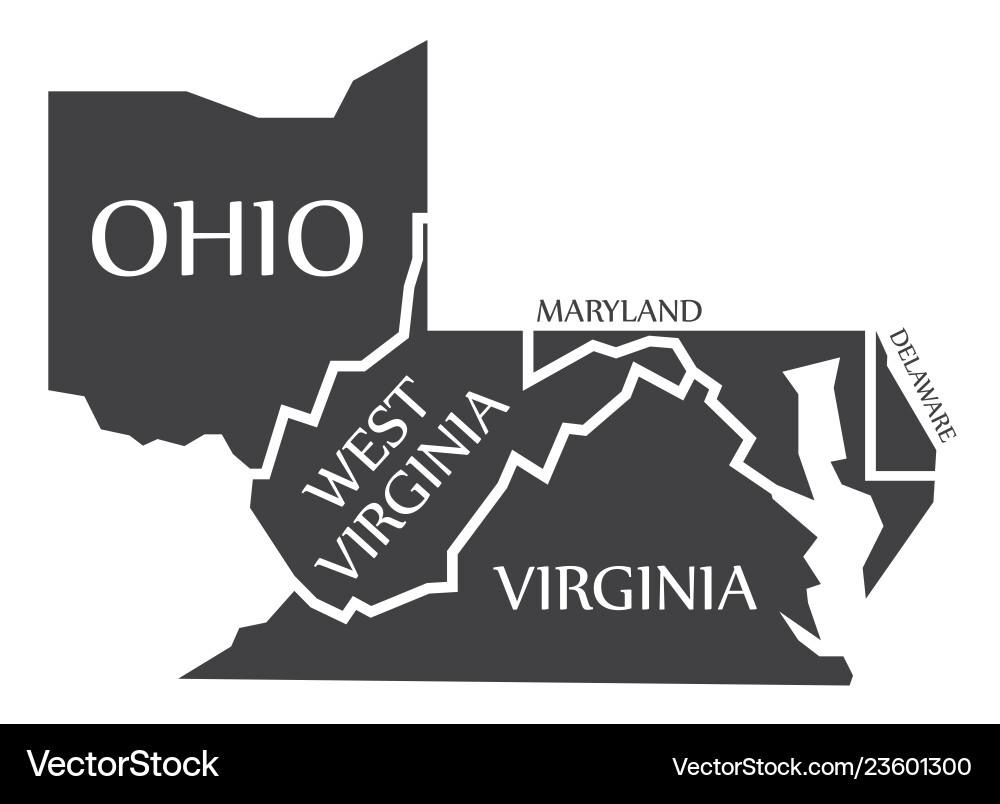Ohio - west virginia maryland Ohio - west virginia maryland vector image