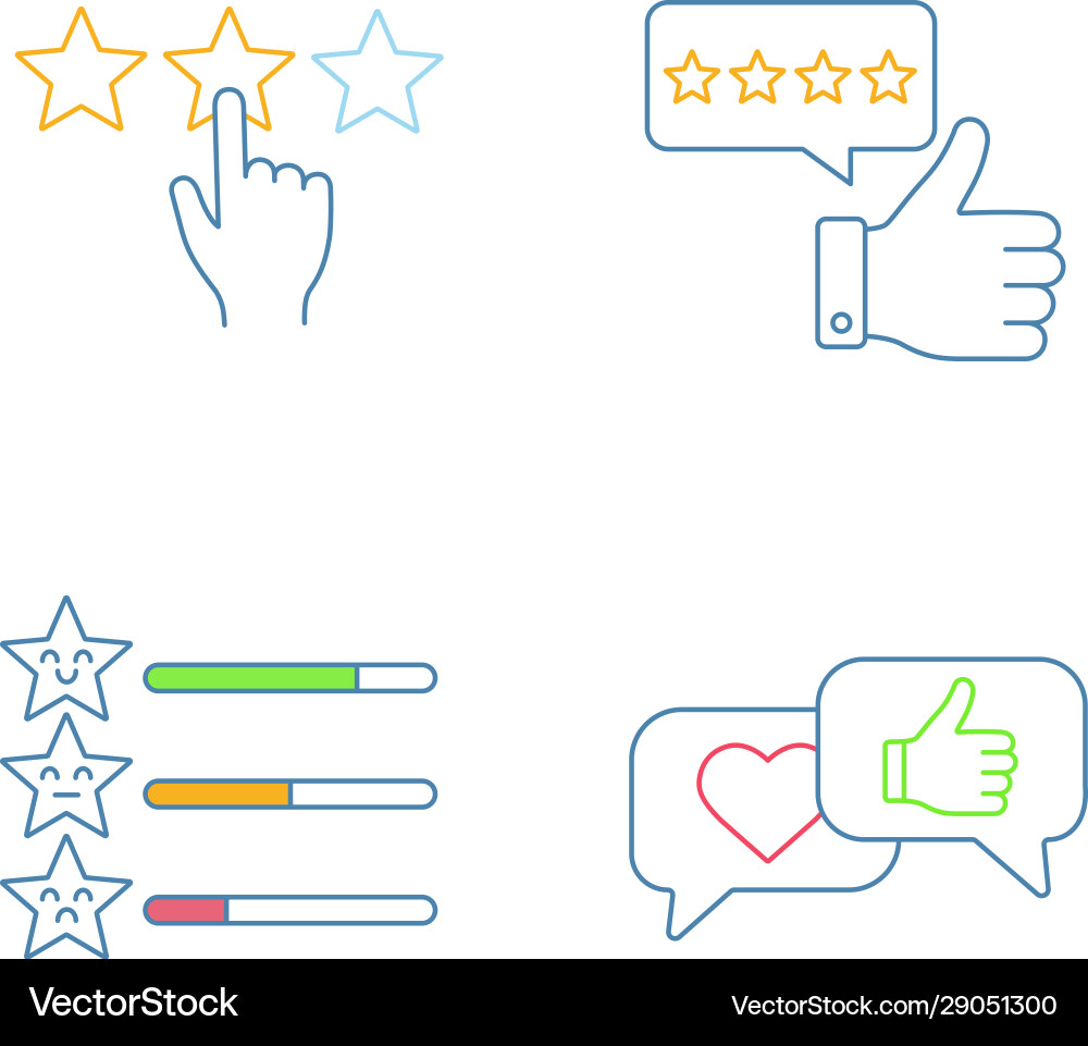 Rating color icons set Rating color icons set vector image