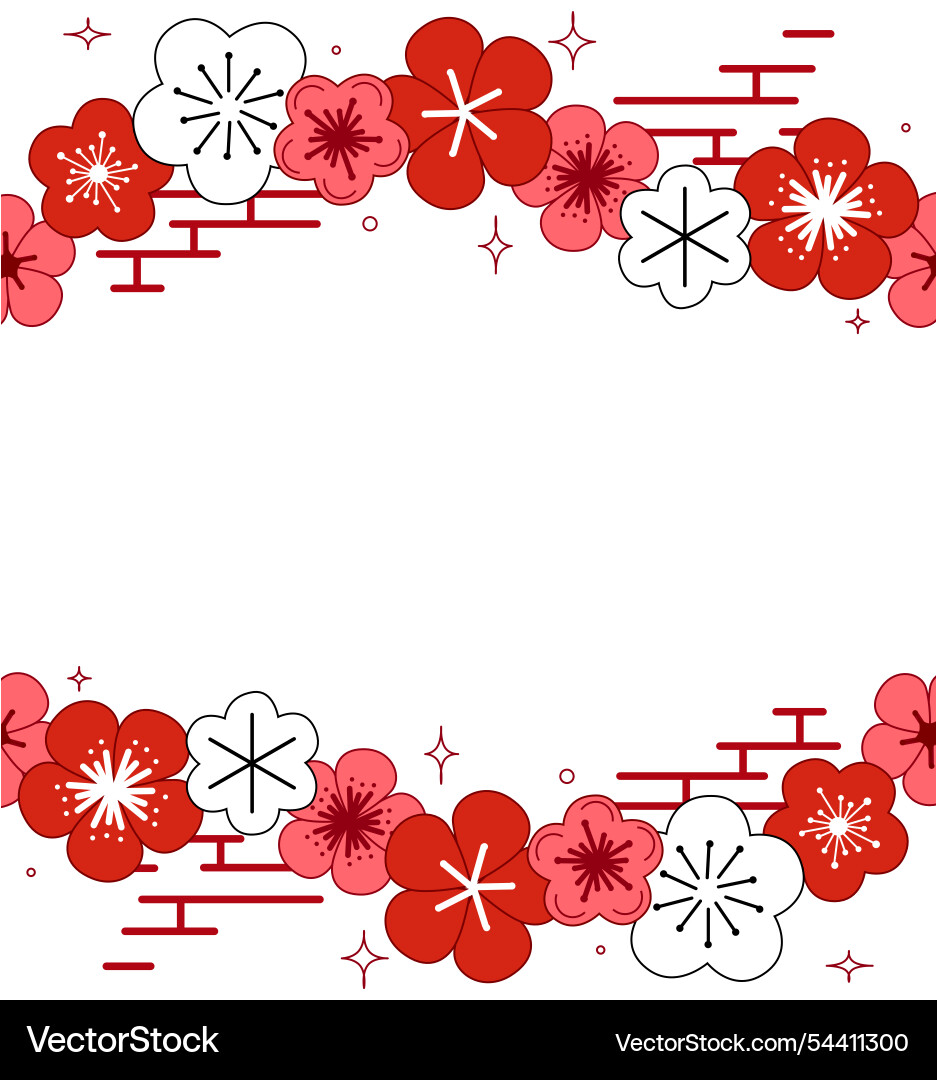 Seamless border frame made with pink and red Seamless border frame made with pink and red Vector Image