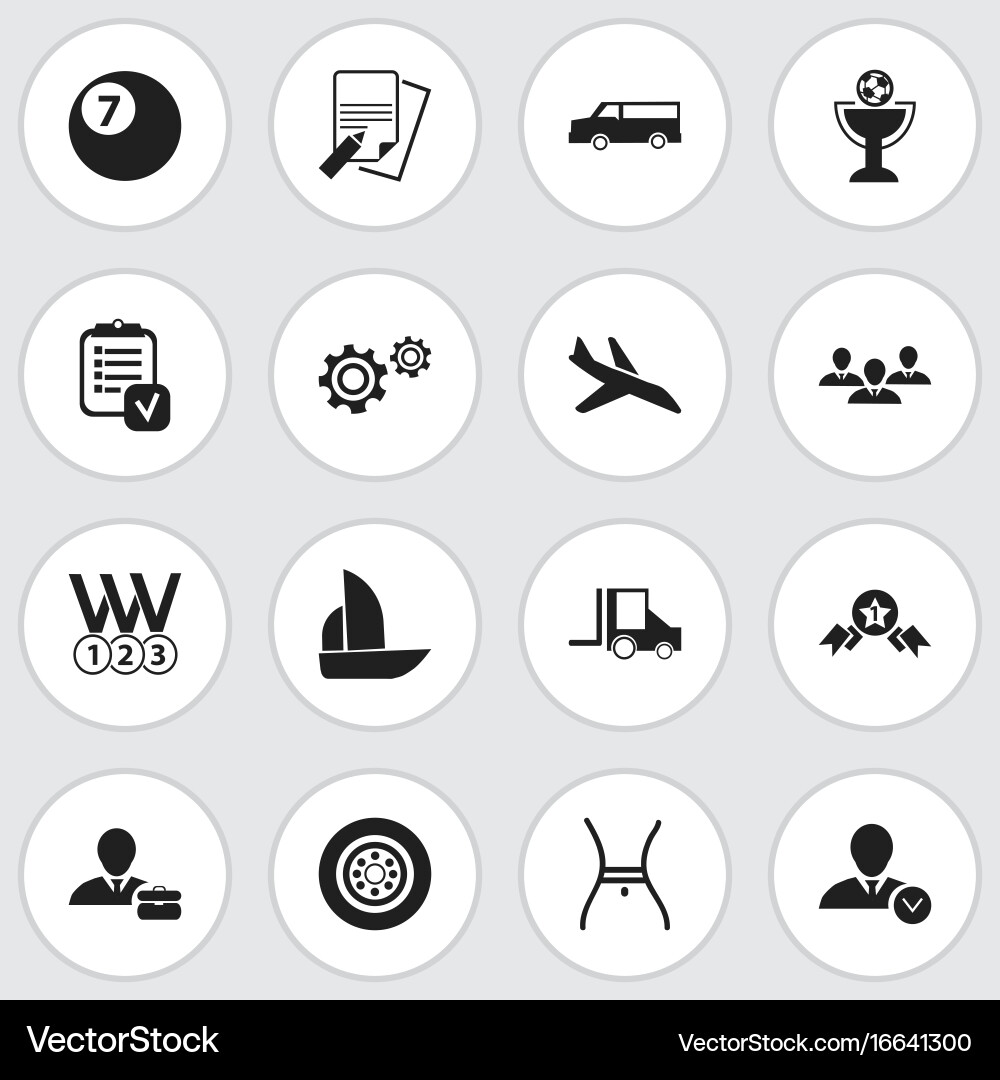 Set of 16 editable complex icons includes symbols vector image