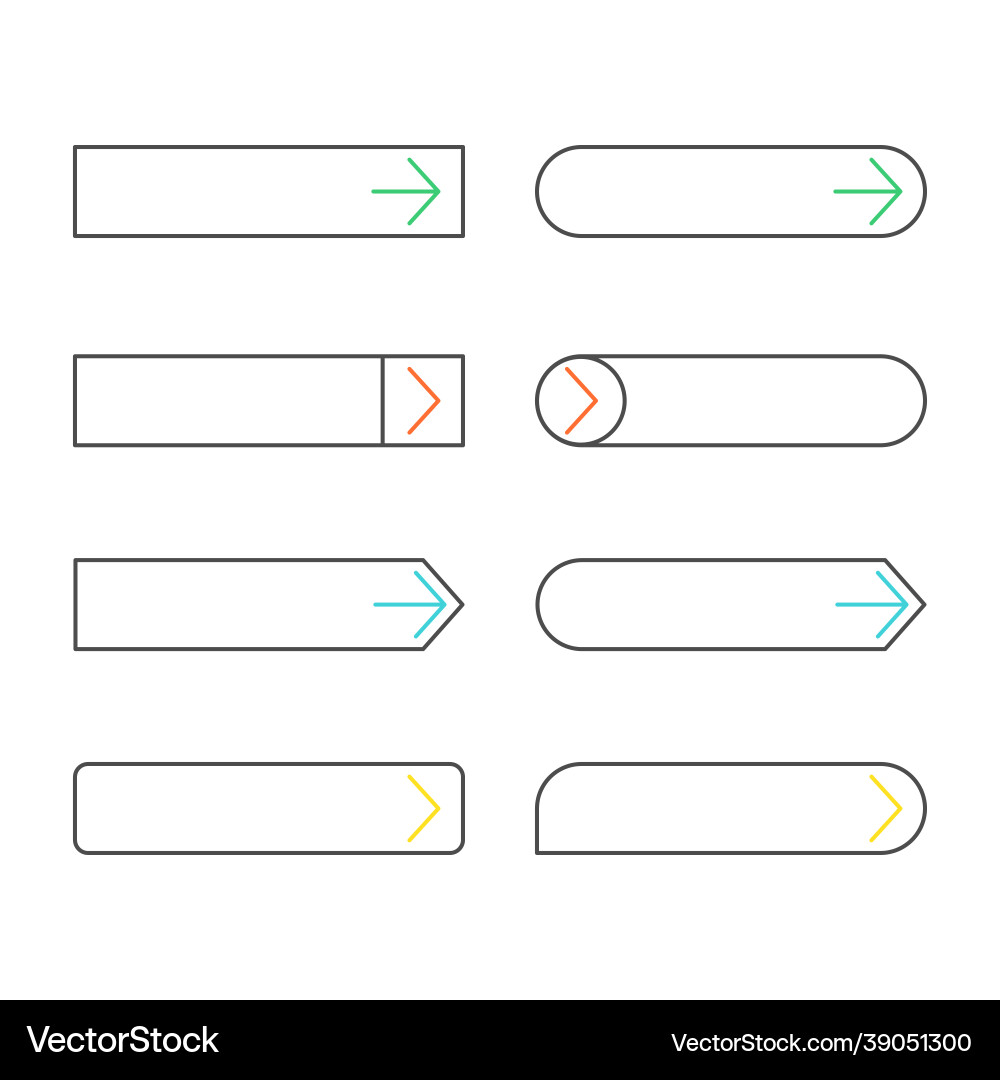 Set of web buttons Set of web buttons Vector Image