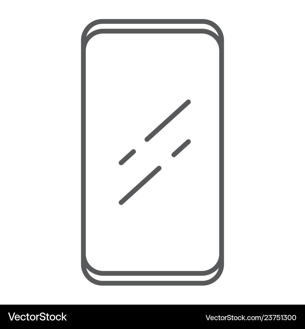 Smartphone without frame thin line icon device vector image