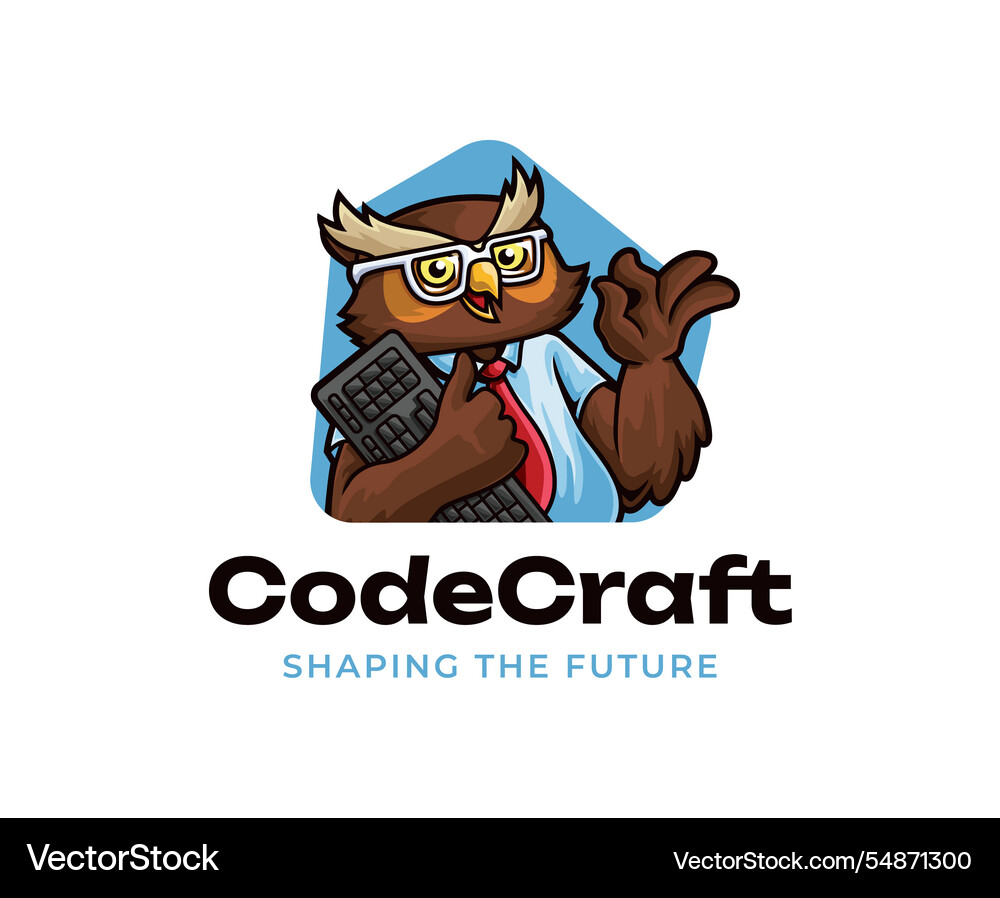 Tech-savvy programmer owl Vector Image
