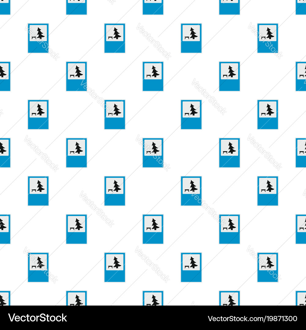 Tree by the bench pattern seamless vector image
