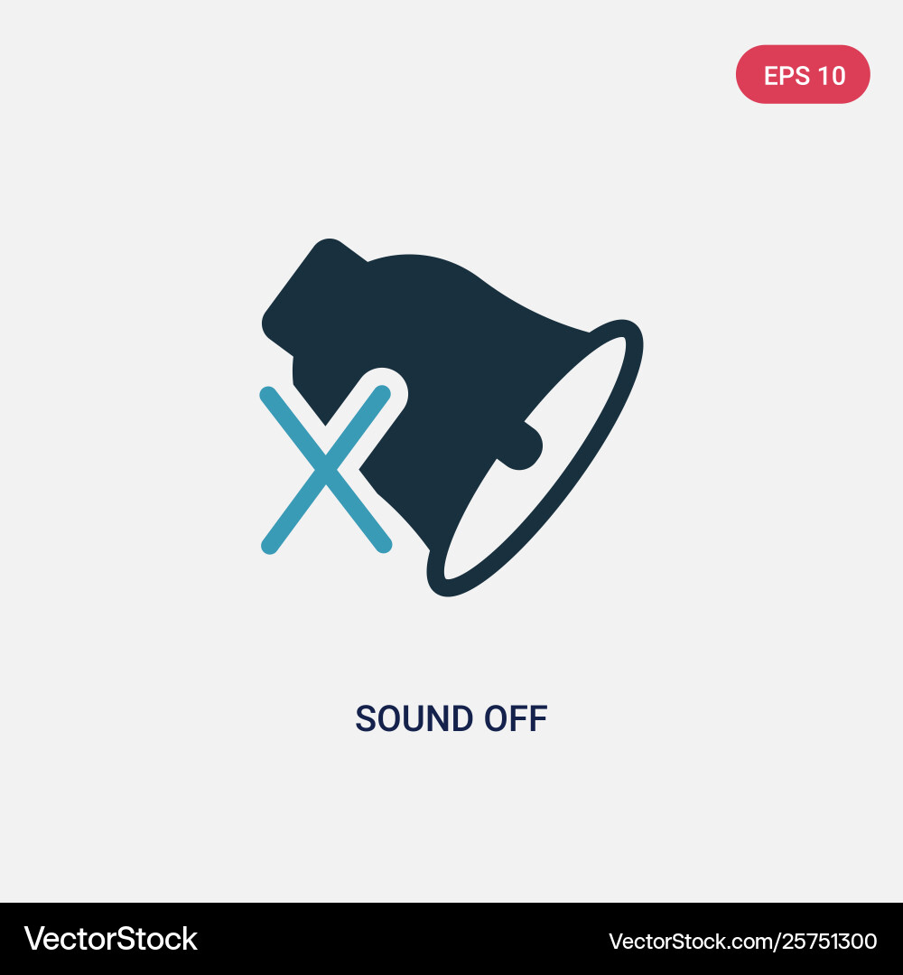 Two color sound off icon from user interface vector image