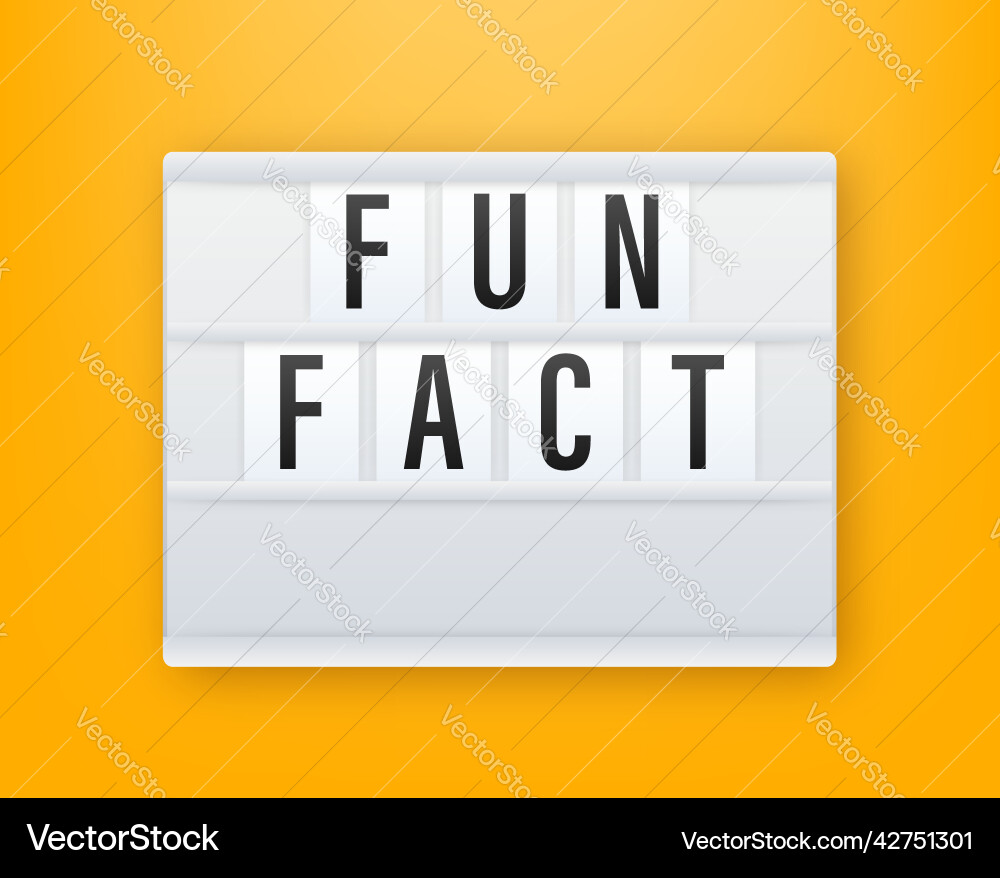 3d lightbox shape with gradient fun fact 3d lightbox shape with gradient fun fact vector image
