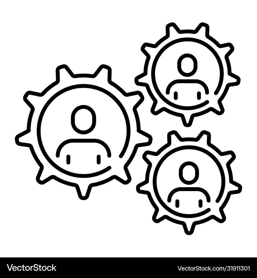 A simple linear icon teamwork in form A simple linear icon teamwork in form vector image