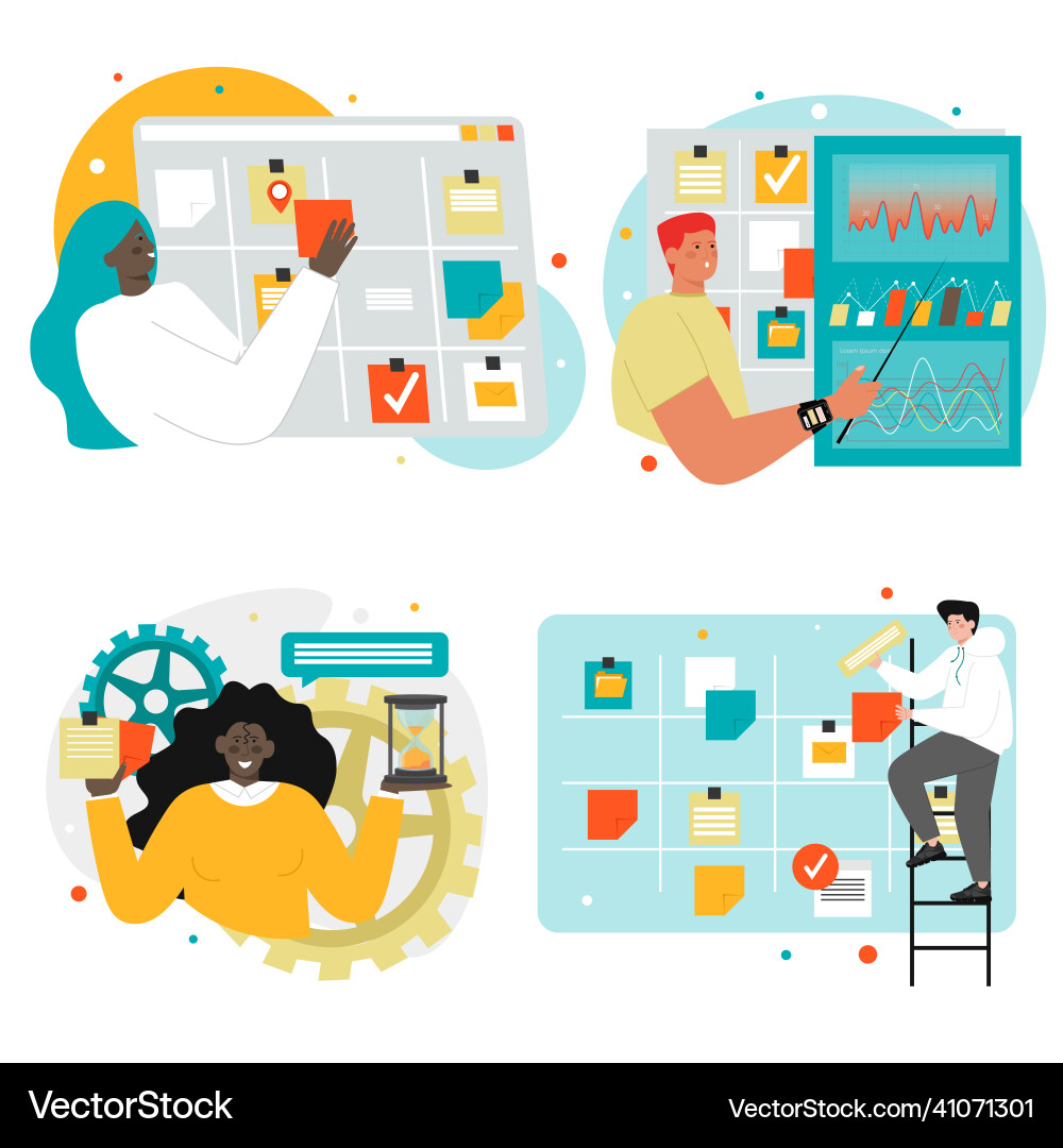 Agile software development characters Vector Image