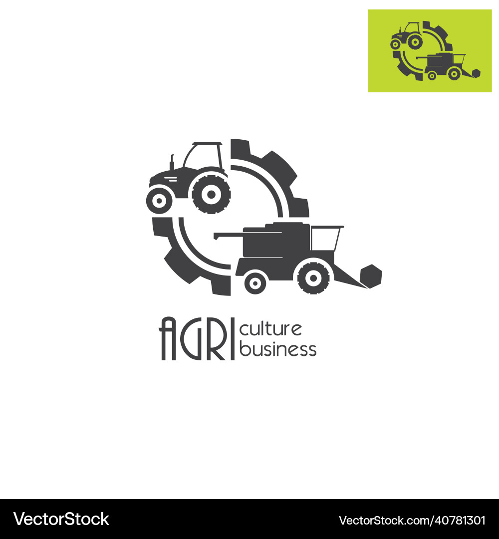 Agro company or service icon design tractor Agro company or service icon design tractor vector image