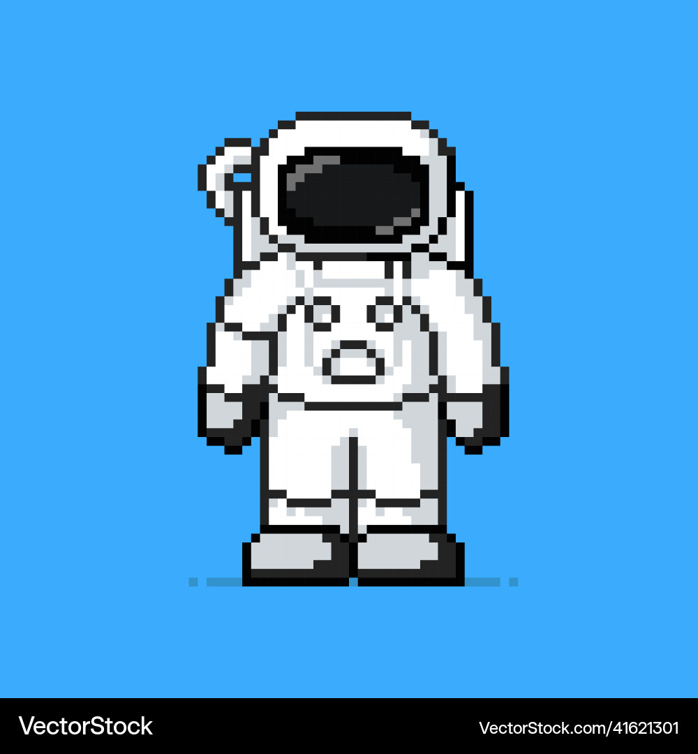 Astronaut in pixel art style Vector Image