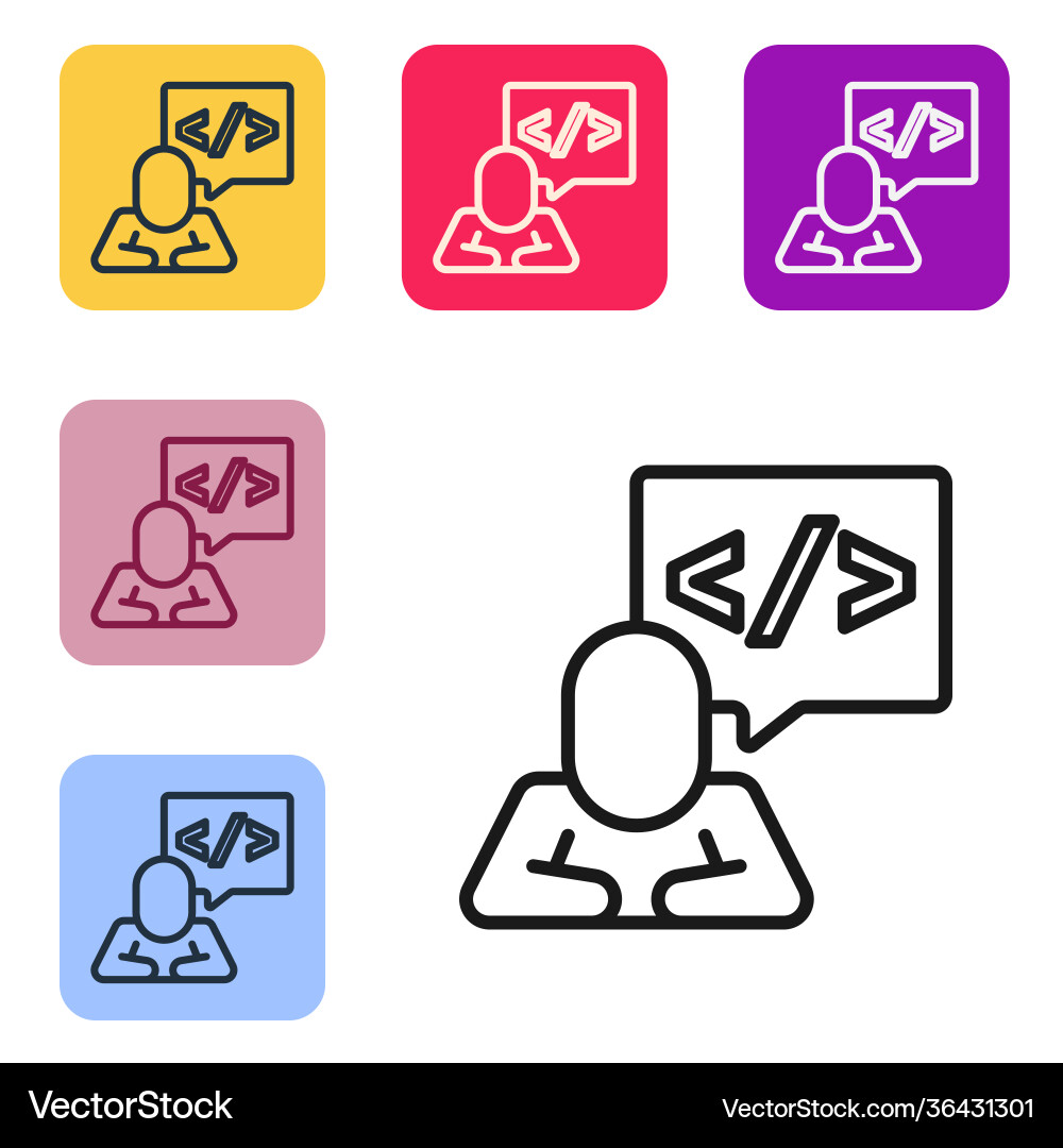 Black line web design and front end development Black line web design and front end development vector image