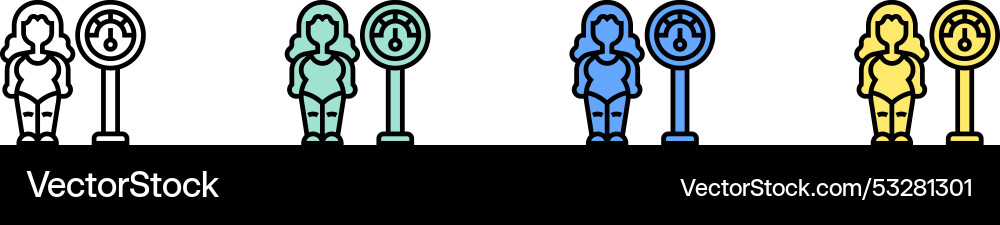 Body-Massen-Ikone grün blau und gelb Body-Massen-Ikone grün blau und gelb vektorbild
