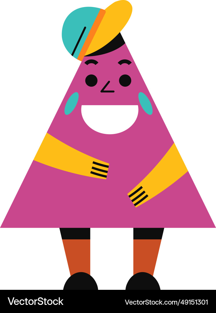 Boy character triangle with smiling face Vector Image