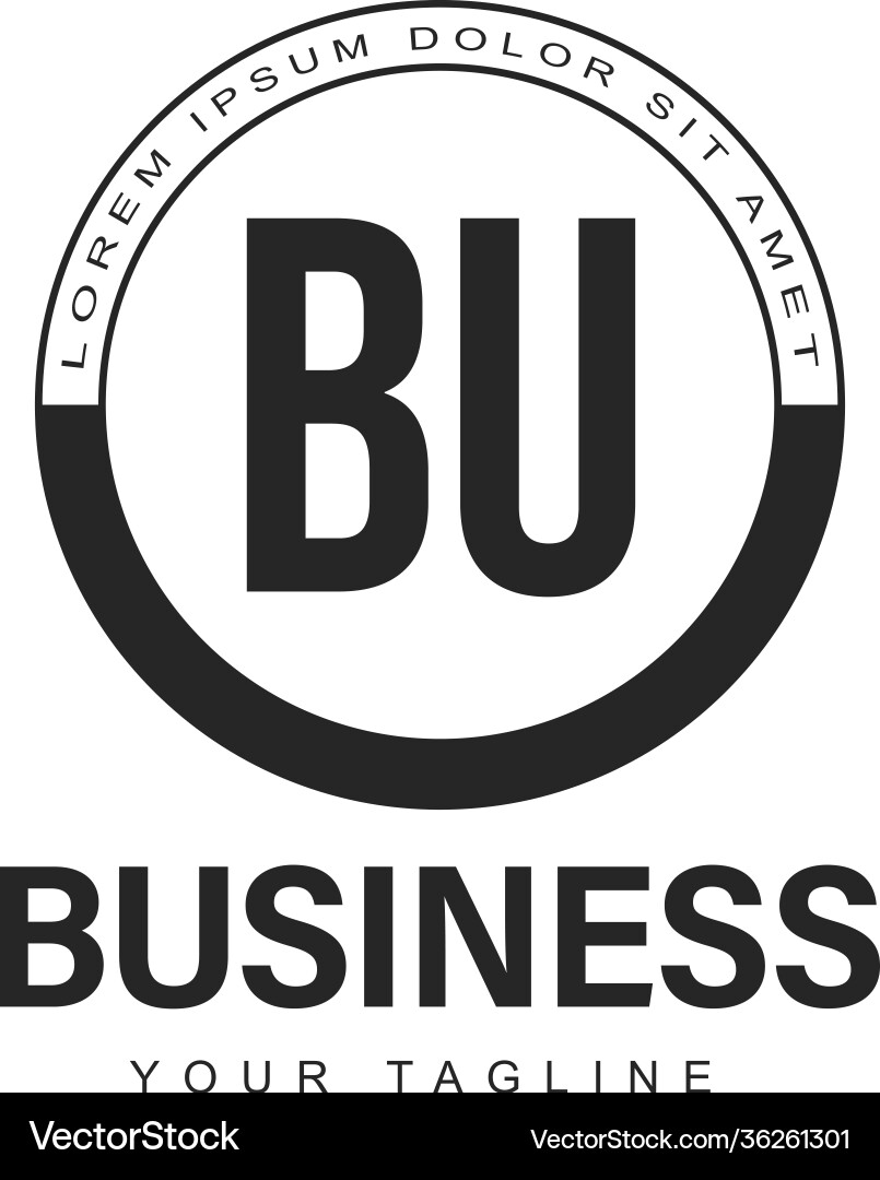 Bu initial a logo design with abstract style Bu initial a logo design with abstract style vector image