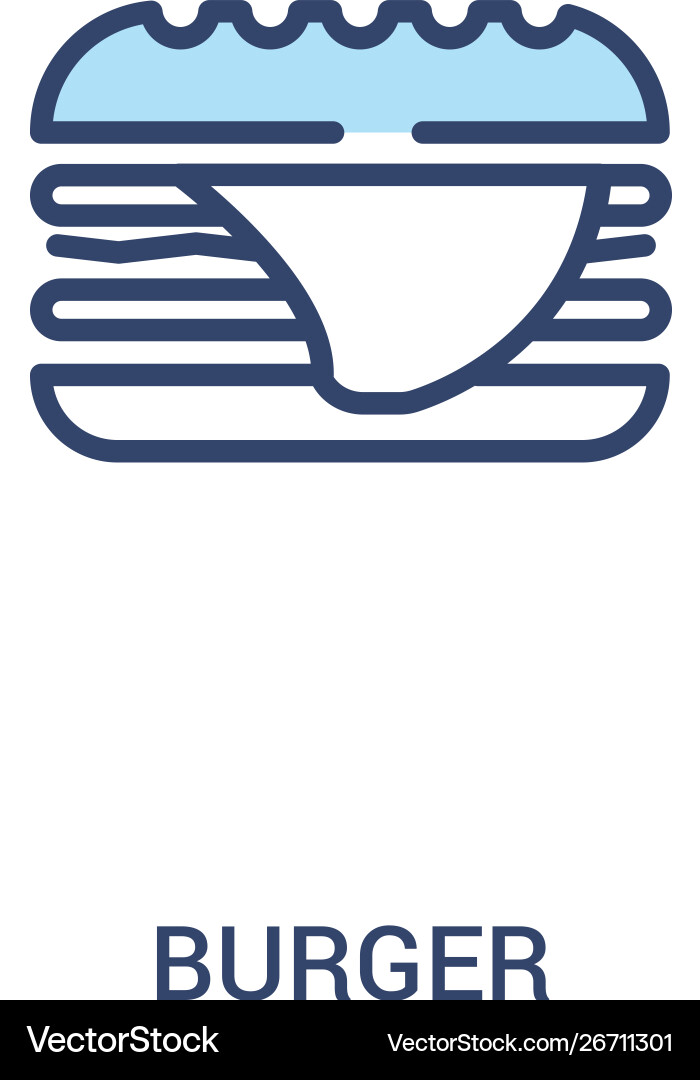 Burger concept 2 colored icon simple line element Burger concept 2 colored icon simple line element vector image
