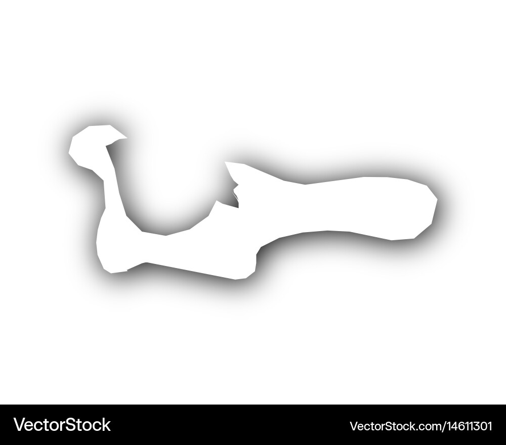 Cayman Island Map with Shadow Vector Image
