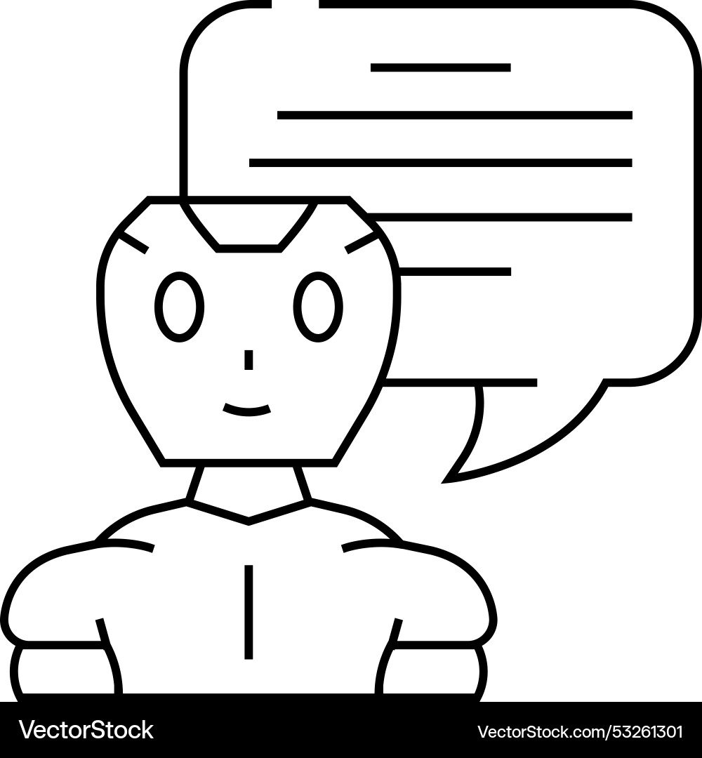 Communication chat bot line icon Communication chat bot line icon vector image