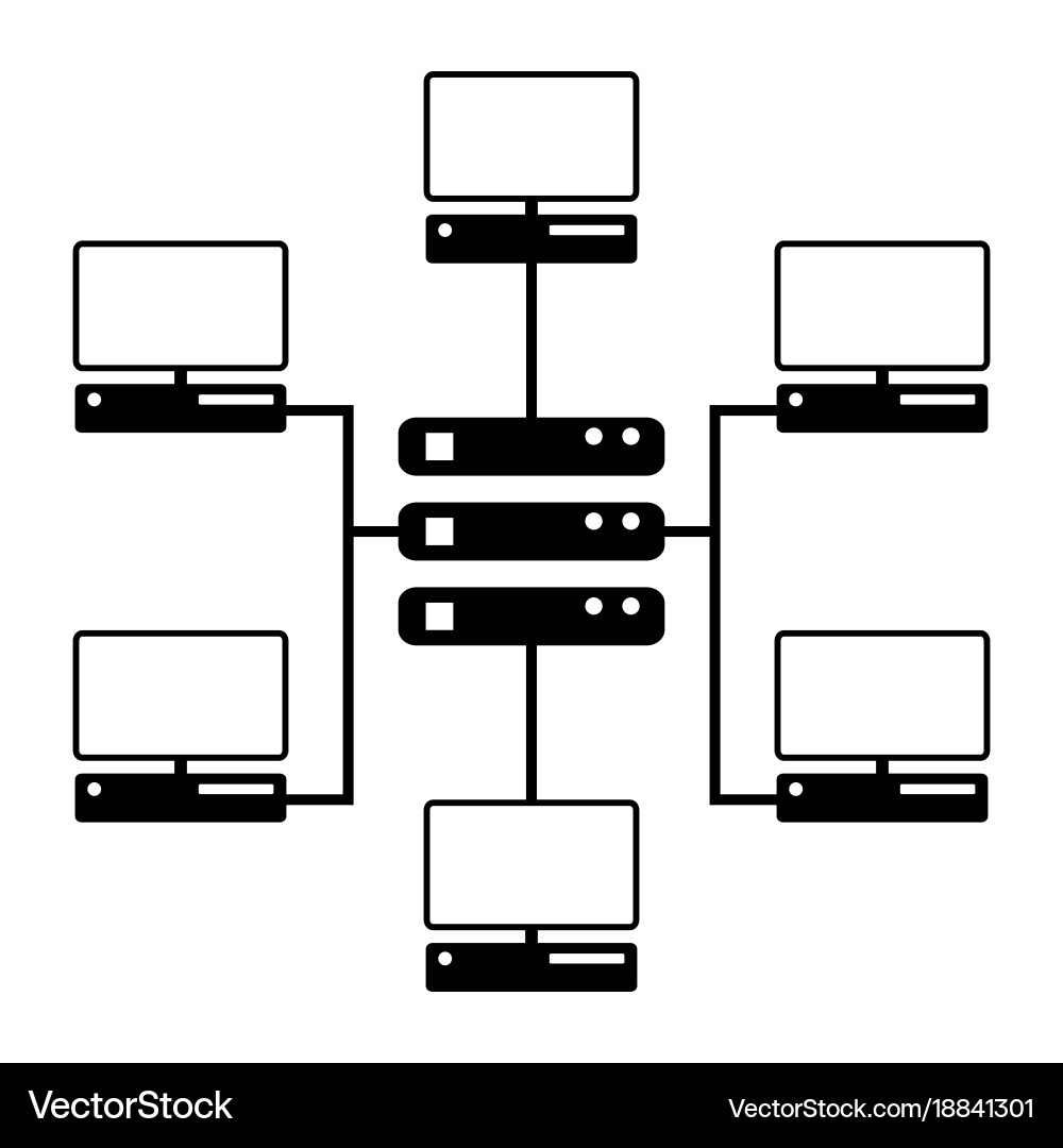 Computer network diagram icon vector image