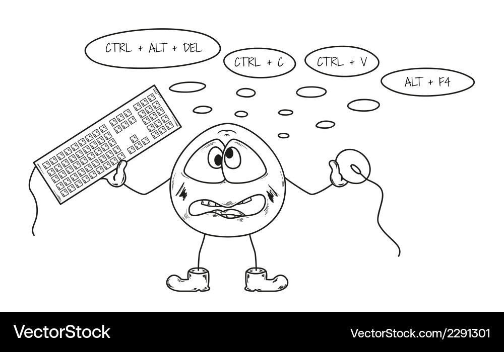 Crazy programmer sketch vector image