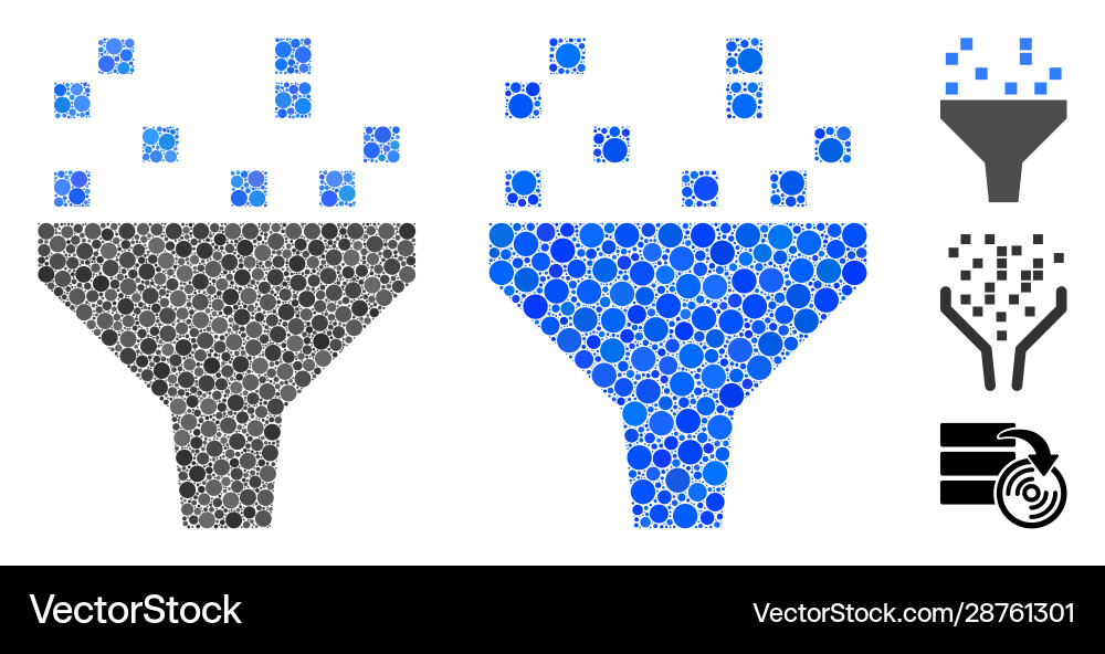Data filter composition icon round dots Vector Image