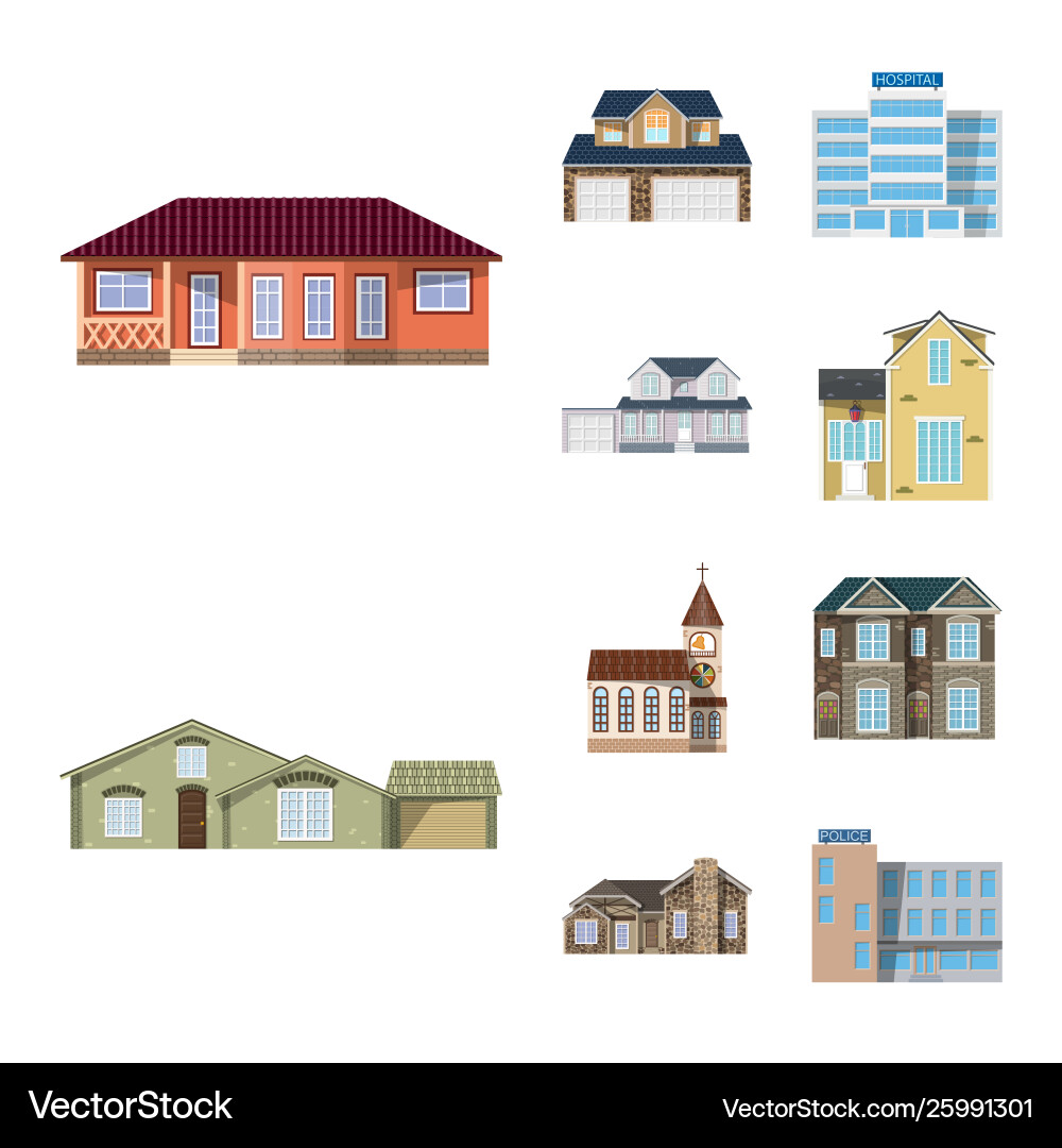 Design building and front logo set Design building and front logo set vector image